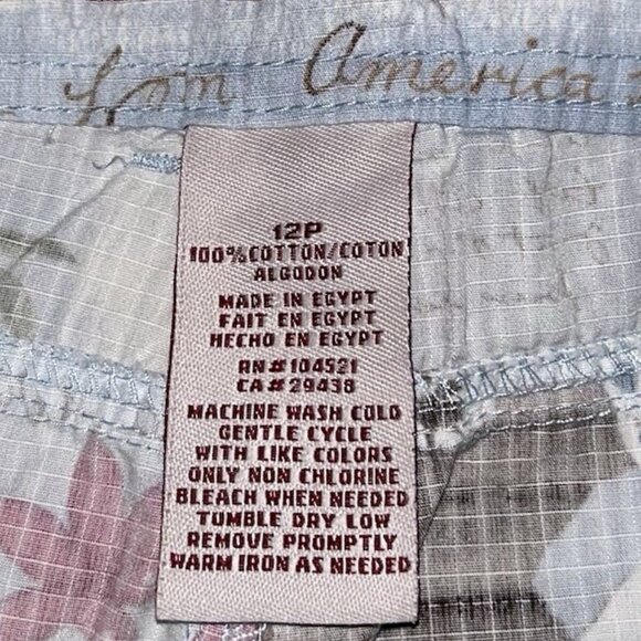 Caribbean Joe Blue Floral  Voyage Oasis Travel Capri Pants Women’s 12 Petite - Picture 7 of 9